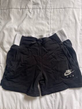 Nike Black Shorts with White Waistband and Logo